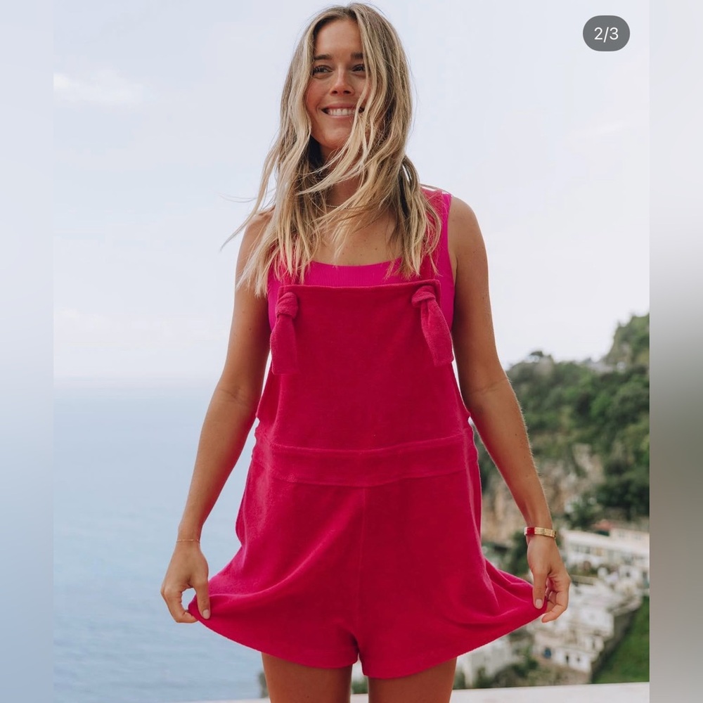 Daily Drills hot pink romper. NWT M/L